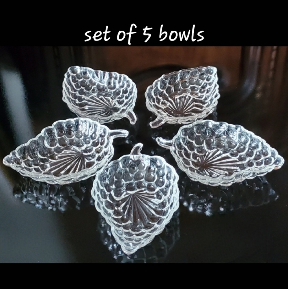 (5pcs) 1950s 🍇 Grape dishes by Federal Glass